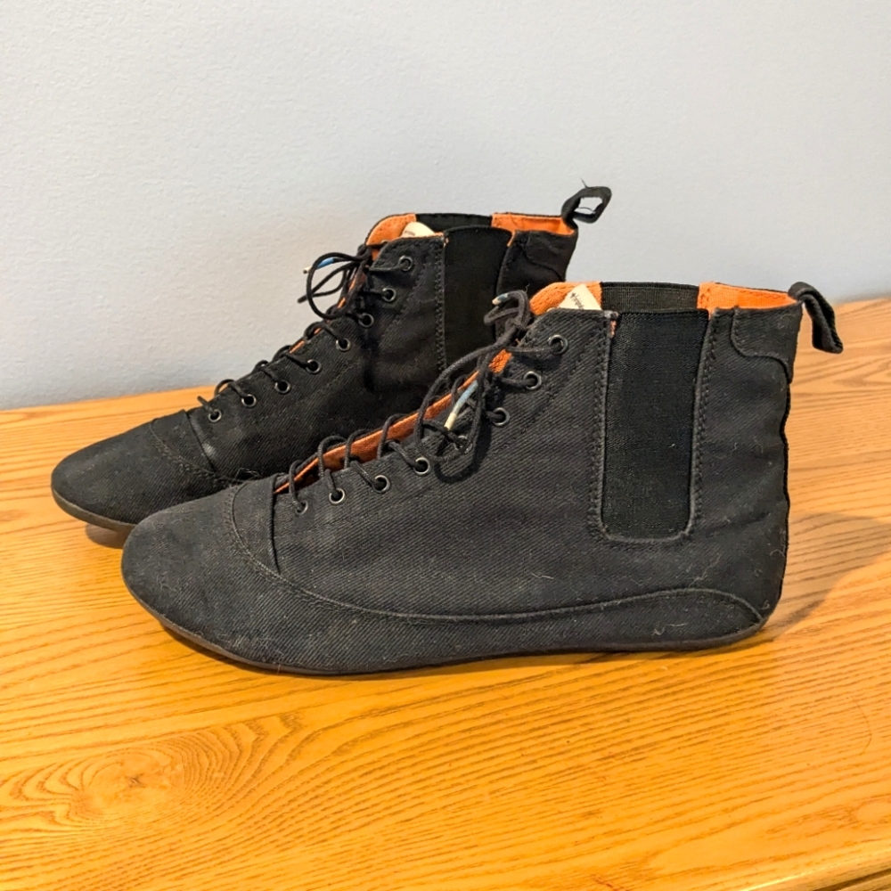 Adidas Originals black canvas hightop sneaker